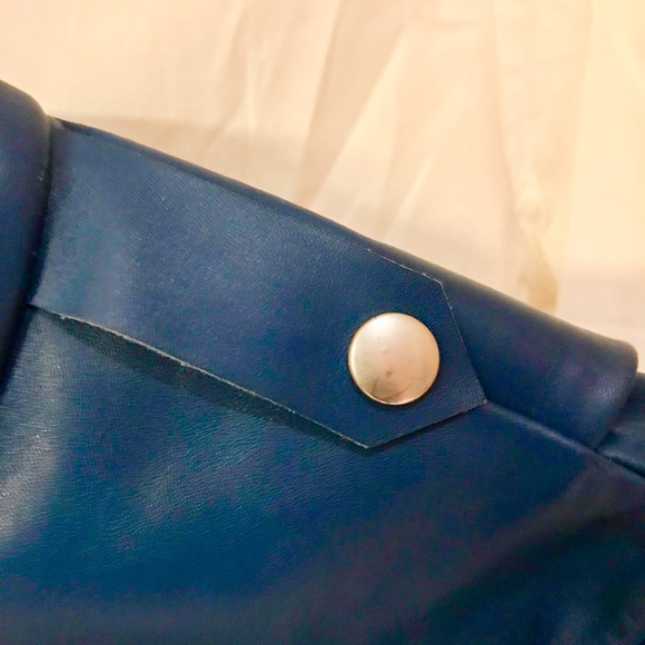 Acne blue leather jacket - Picture 4 of 7